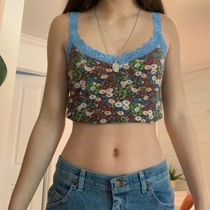 y2k lace pattern cami